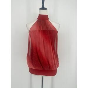 Y2k UVA red glitter halter top size S